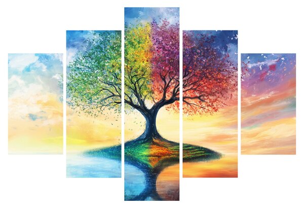 Slika – Oslikano drvo godišnjih doba (150x105 cm)