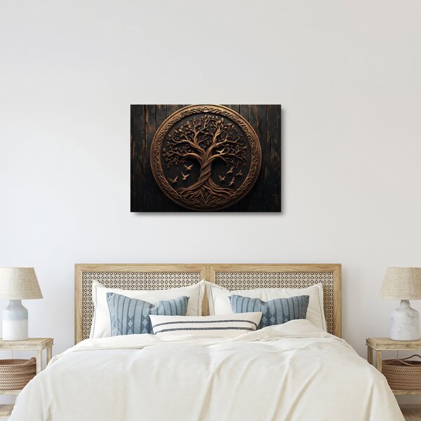 Staklena slika – Drveno drvo života (70x50 cm)