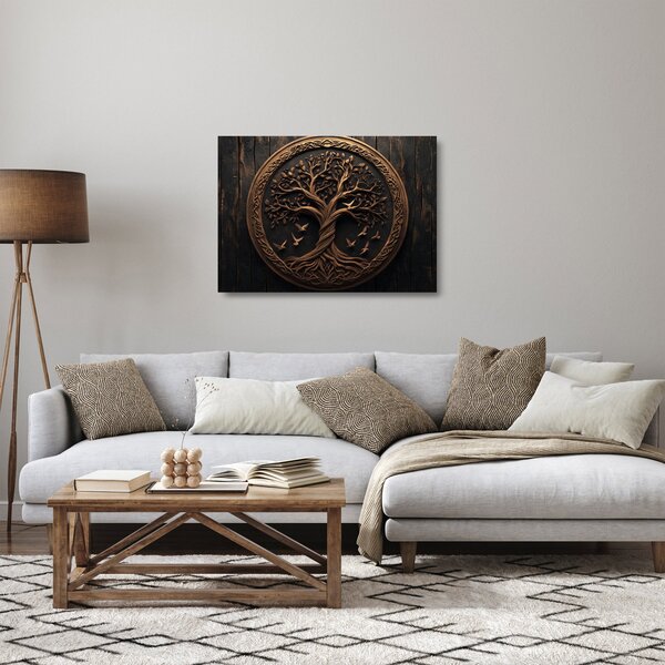 Staklena slika – Drveno drvo života (70x50 cm)