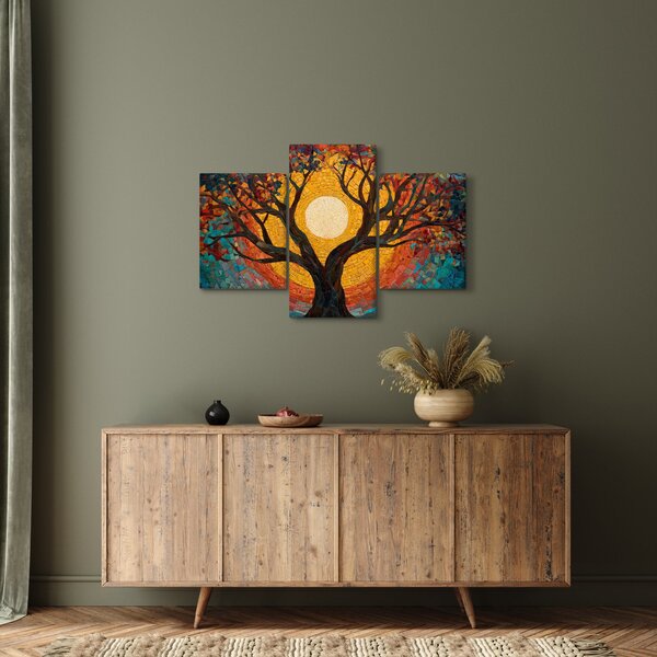 Slika - Sunce u krošnji stabla života (90x60 cm)