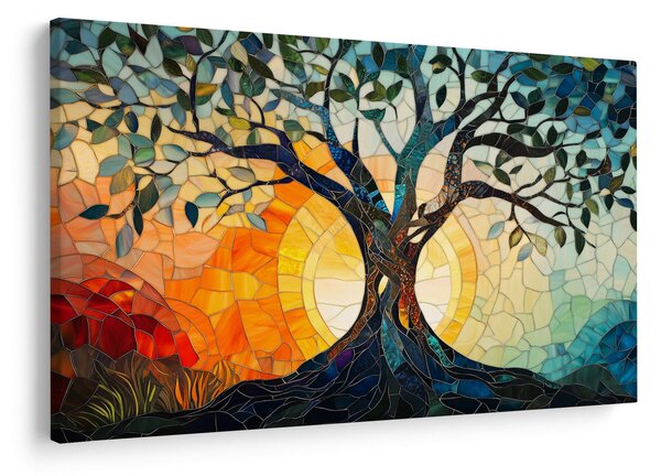 Slika – Mozaik – sunce i drvo I. (90x60 cm)