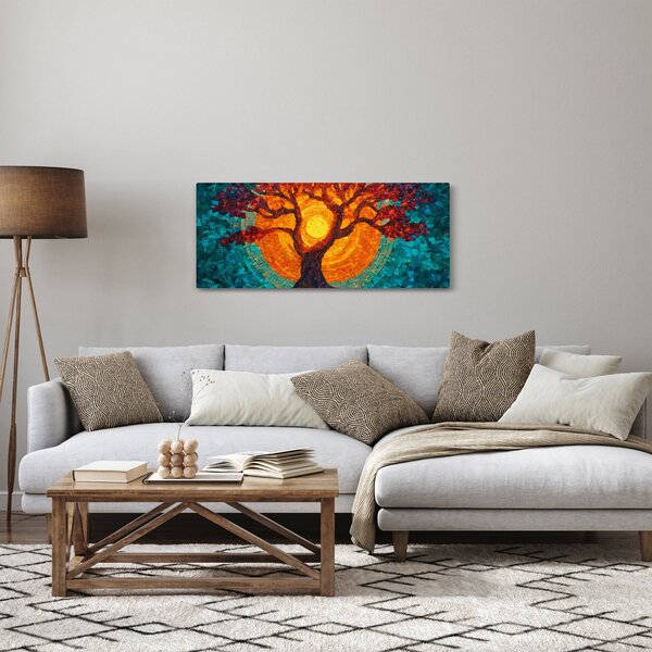 Slika - Stablo života i sunce u mozaiku (120x50 cm)