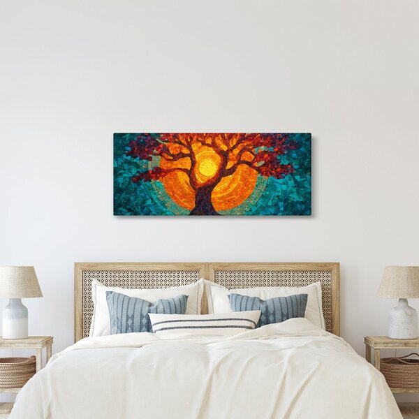 Slika - Stablo života i sunce u mozaiku (120x50 cm)