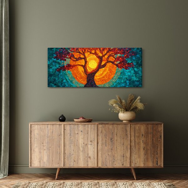 Slika - Stablo života i sunce u mozaiku (120x50 cm)