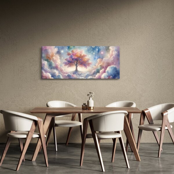 Slika – Drvo života u oblacima (120x50 cm)