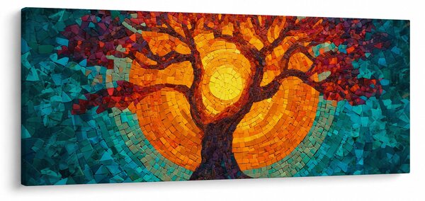 Slika - Stablo života i sunce u mozaiku (120x50 cm)