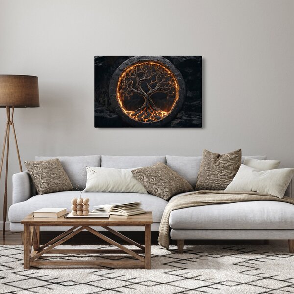 Slika – Drvo života u lavi I. (90x60 cm)