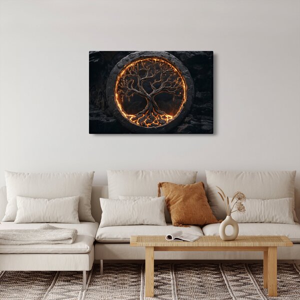 Slika – Drvo života u lavi I. (90x60 cm)