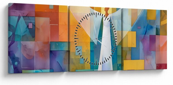 Slika - Geometrijski anđeo (sa satom) (90x30 cm)