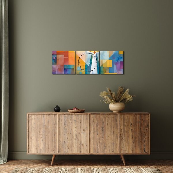 Slika - Geometrijski anđeo (sa satom) (90x30 cm)