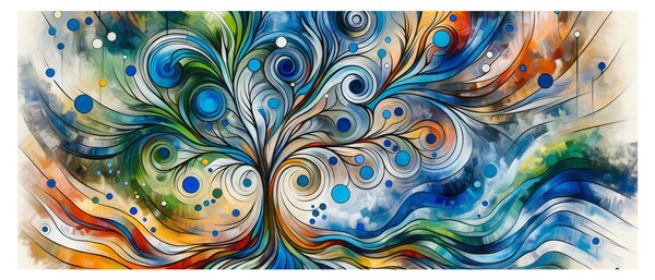 Slika – Šareno energetsko drvo (120x50 cm)