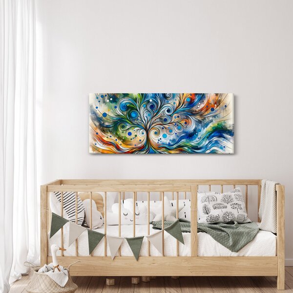 Slika – Šareno energetsko drvo (120x50 cm)