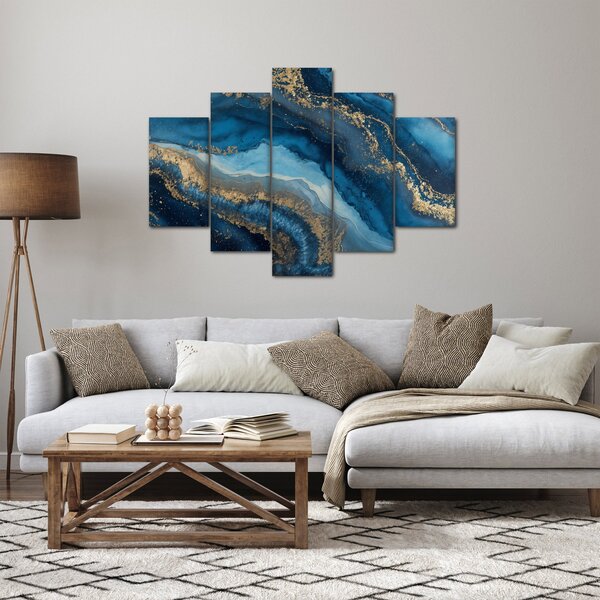 Slika - Plava mramorna apstrakcija (150x105 cm)