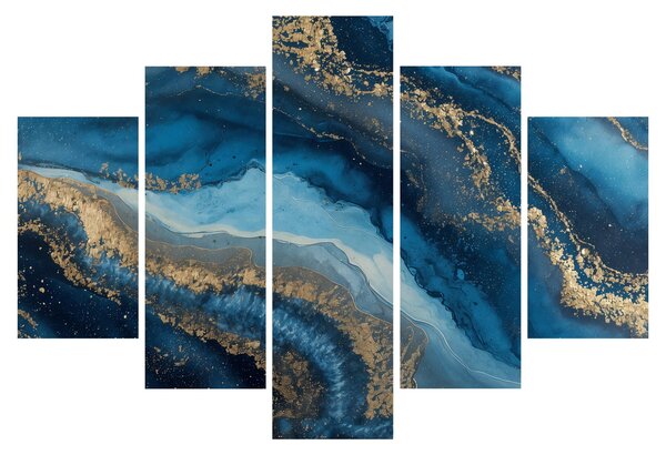 Slika - Plava mramorna apstrakcija (150x105 cm)