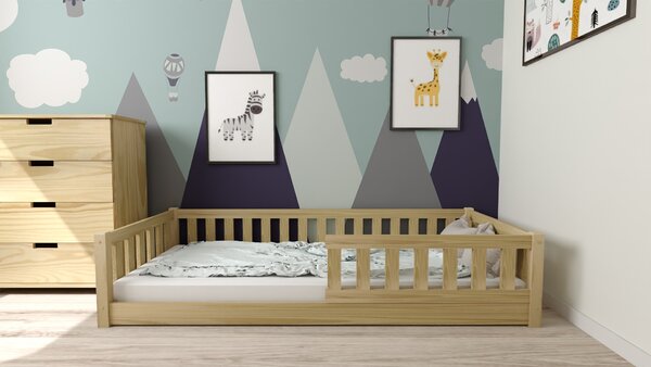 Dječji Montessori krevet PINELO 90 x 200 cm, bor. Podnica: Bez podnice, Madrac: Bez madraca