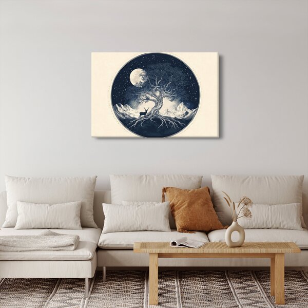 Slika – Magično drvo s jelenom I. (90x60 cm)
