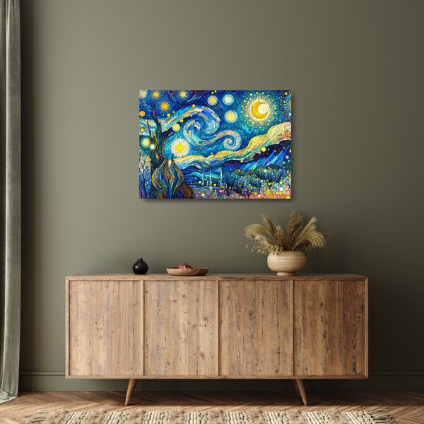 Staklena slika – Mozaik zvjezdane noći (70x50 cm)