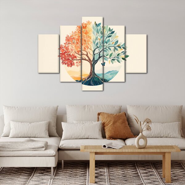 Slika – Dvostruko drvo s leptirima (150x105 cm)