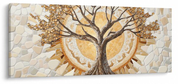 Slika – Zlatno drvo života u mozaiku (120x50 cm)