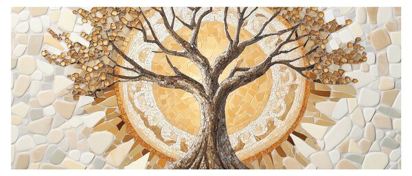 Slika – Zlatno drvo života u mozaiku (120x50 cm)
