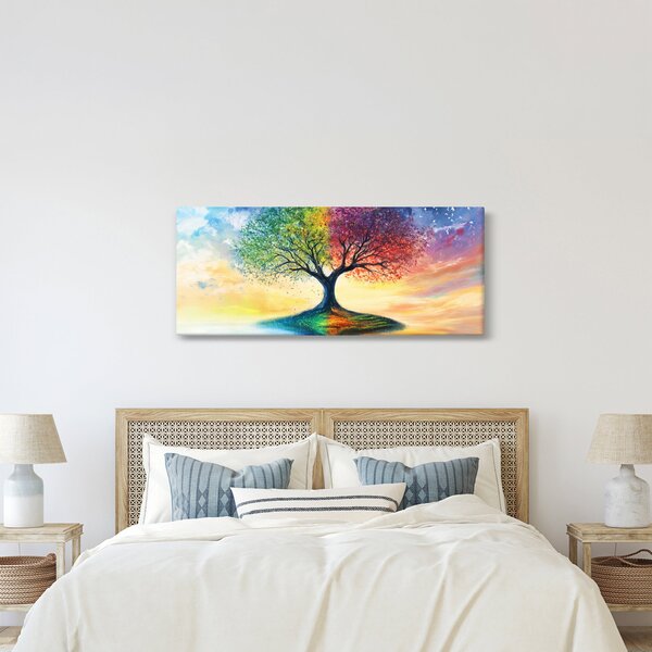 Slika – Oslikano drvo godišnjih doba (120x50 cm)