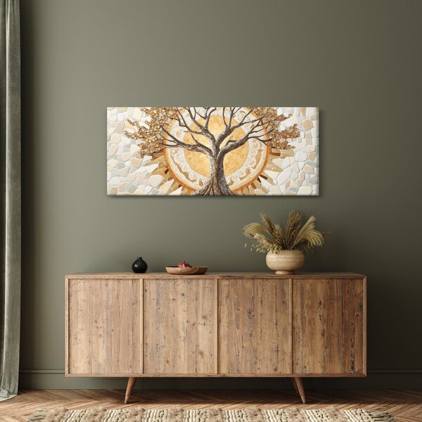 Slika – Zlatno drvo života u mozaiku (120x50 cm)