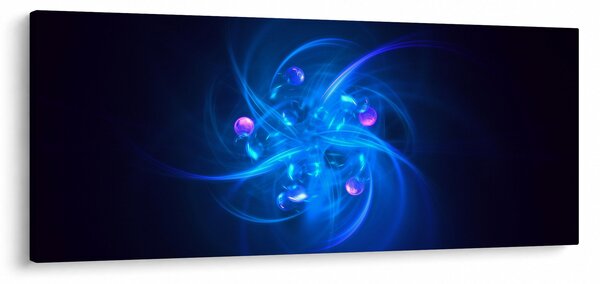 Moderna slika plave apstrakcije (120x50 cm)