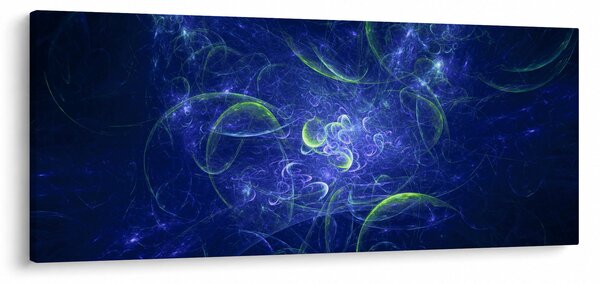 Slika - plava apstrakcija (120x50 cm)