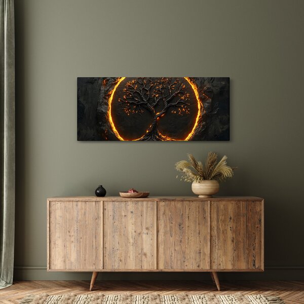 Slika – Drvo života u lavi II. (120x50 cm)