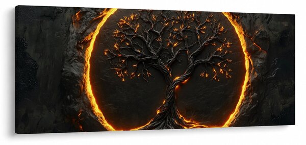 Slika – Drvo života u lavi II. (120x50 cm)