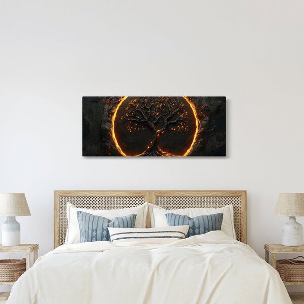 Slika – Drvo života u lavi II. (120x50 cm)