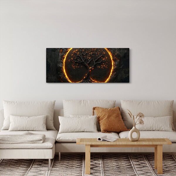 Slika – Drvo života u lavi II. (120x50 cm)