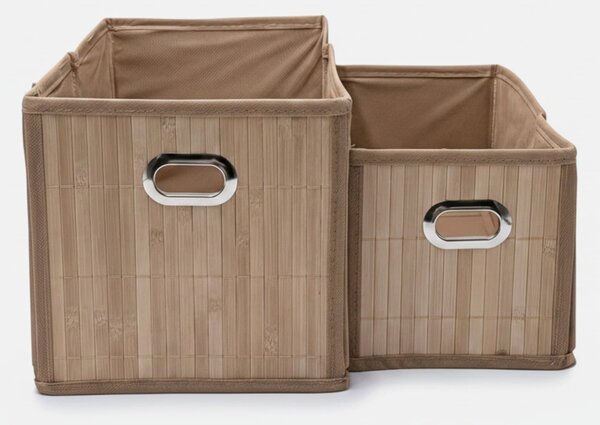 Sinsay - Set kutija za pohranu s bambusovom prednjom stranom 2 pack