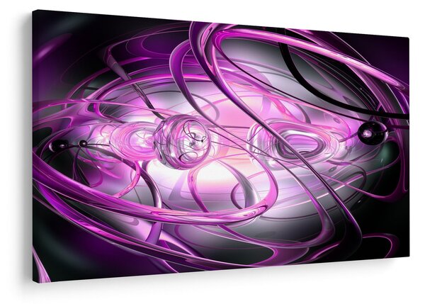 Slika predivne ljubičaste apstrakcije (90x60 cm)