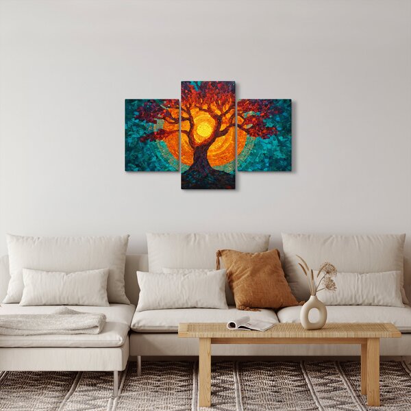 Slika - Stablo života i sunce u mozaiku (90x60 cm)