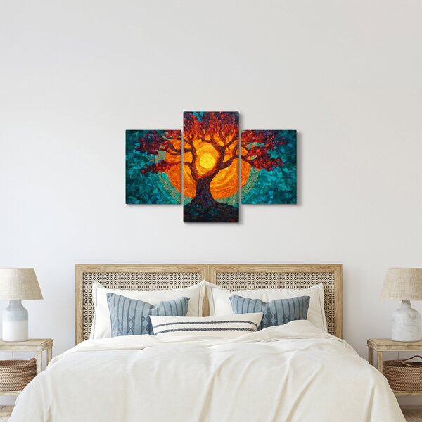 Slika - Stablo života i sunce u mozaiku (90x60 cm)