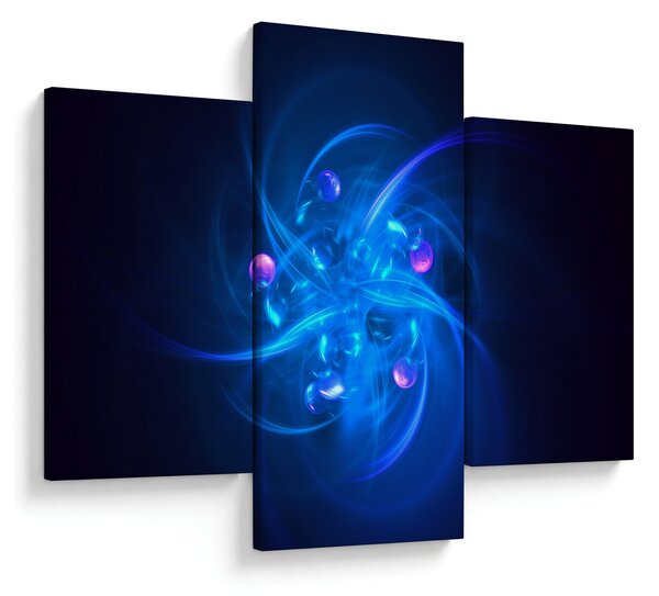 Moderna slika plave apstrakcije (90x60 cm)