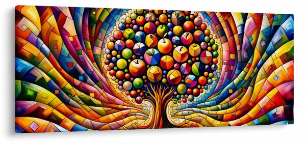 Slika – Šareno drvo s jabukama (120x50 cm)
