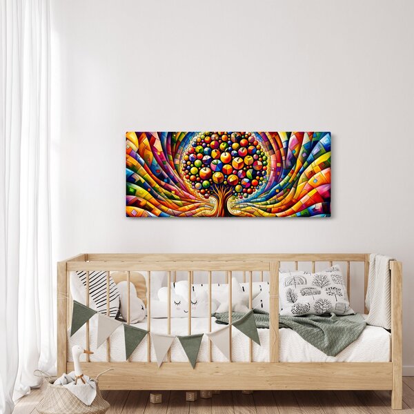 Slika – Šareno drvo s jabukama (120x50 cm)