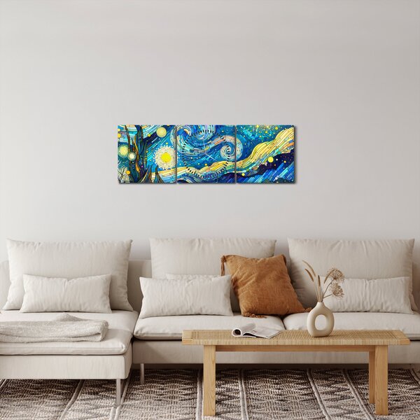 Slika – Mozaik zvjezdane noći (sa satom) (90x30 cm)