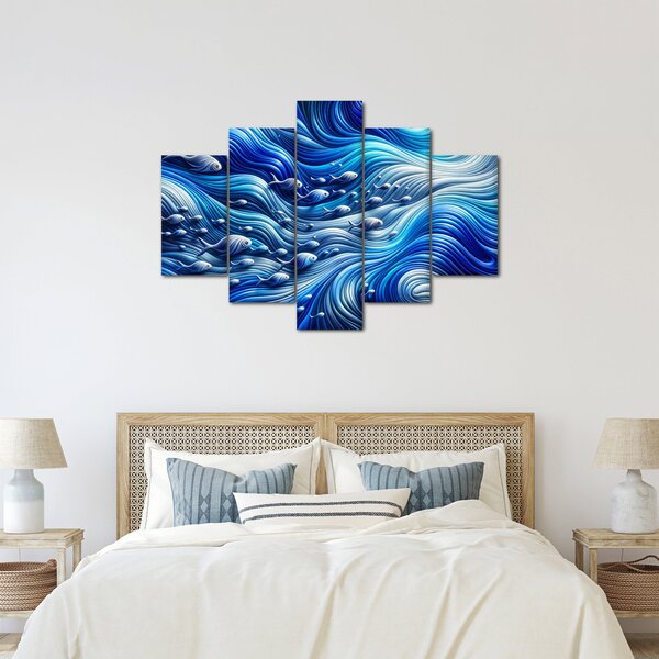 Slika – Ribe u valovima (150x105 cm)