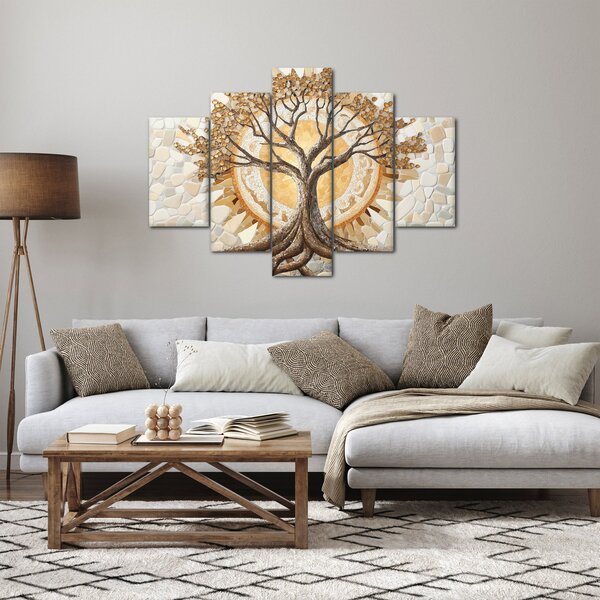 Slika – Zlatno drvo života u mozaiku (150x105 cm)