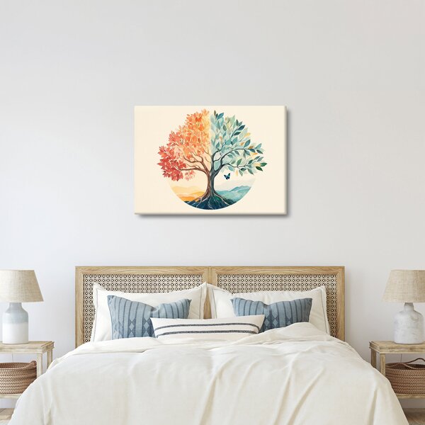 Slika – Dvostruko drvo s leptirima (70x50 cm)