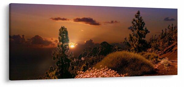 Slika prirode sa zalaskom sunca (120x50 cm)
