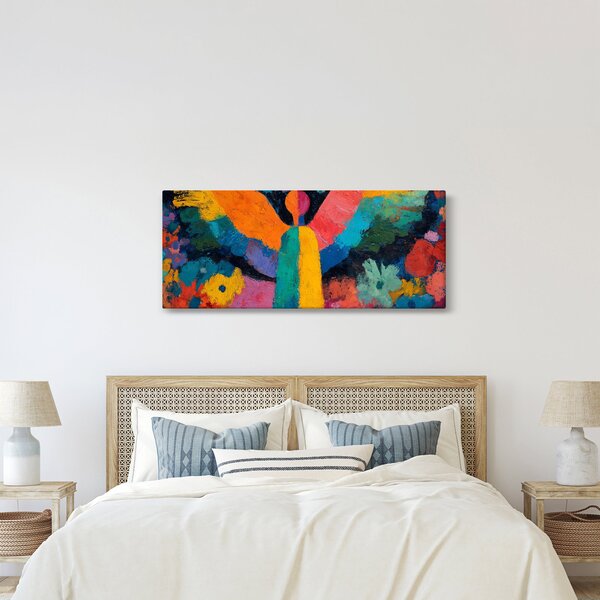 Slika - Apstraktni anđeo s cvijećem (120x50 cm)