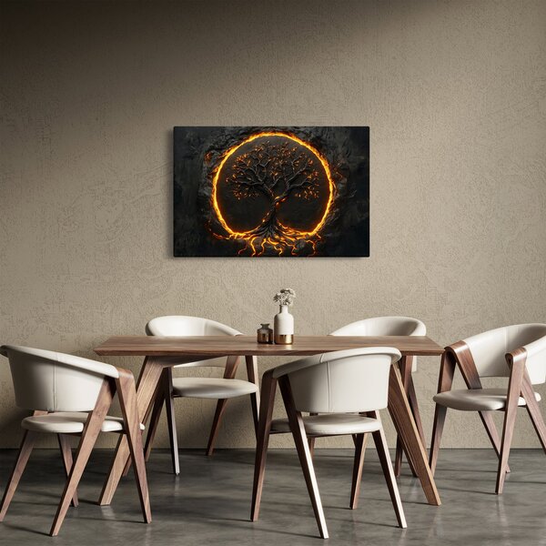 Slika – Drvo života u lavi II. (90x60 cm)
