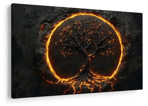 Slika – Drvo života u lavi II. (90x60 cm)