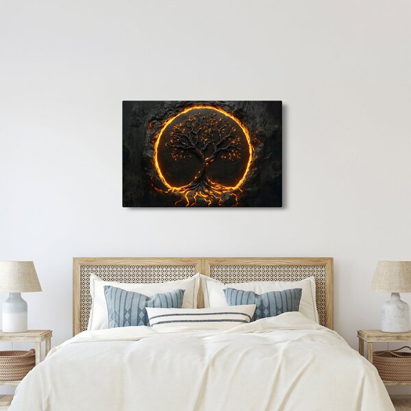 Slika – Drvo života u lavi II. (90x60 cm)