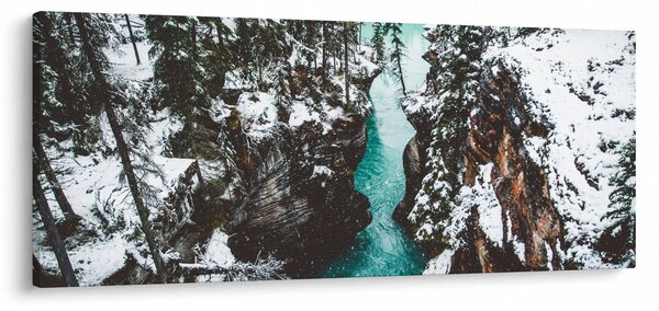 Slika - planinska rijeka zimi (120x50 cm)