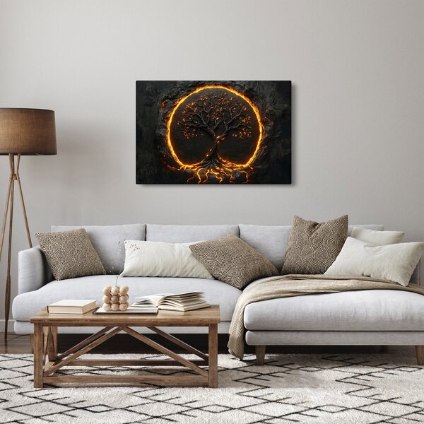 Slika – Drvo života u lavi II. (90x60 cm)